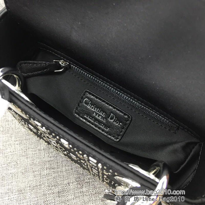 DIOR迪奧 原單系列Lady Dior mini 三格燙鑽 緞面鑲鑽戴妃包  zdo1145